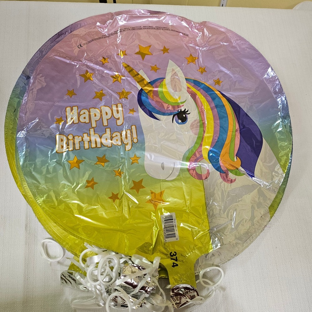 Happy Birthday Unicorn Foil Balloons Party Decoration with‎ String Lot of 16
